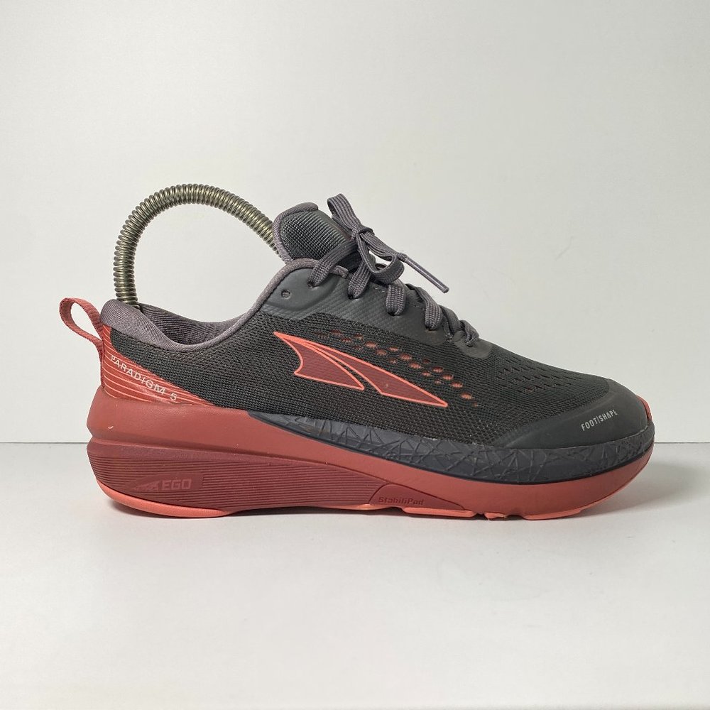 Altra Paradigm 5 Running Shoes Womens Size 6.5 Gray Pink Red Athletic Sneakers